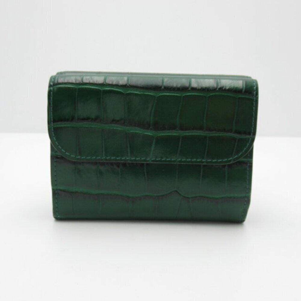 Chloe bifold leather wallet hook green